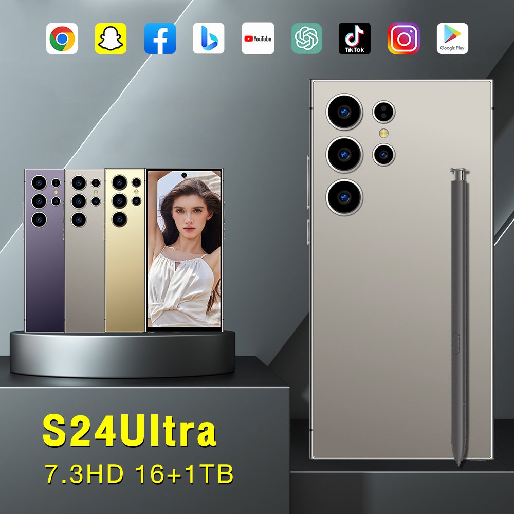best selling original new S24 Ultra smartphone Android 13 200MP rear camera 16+1TB running memory dual SIM card 4G smart phone